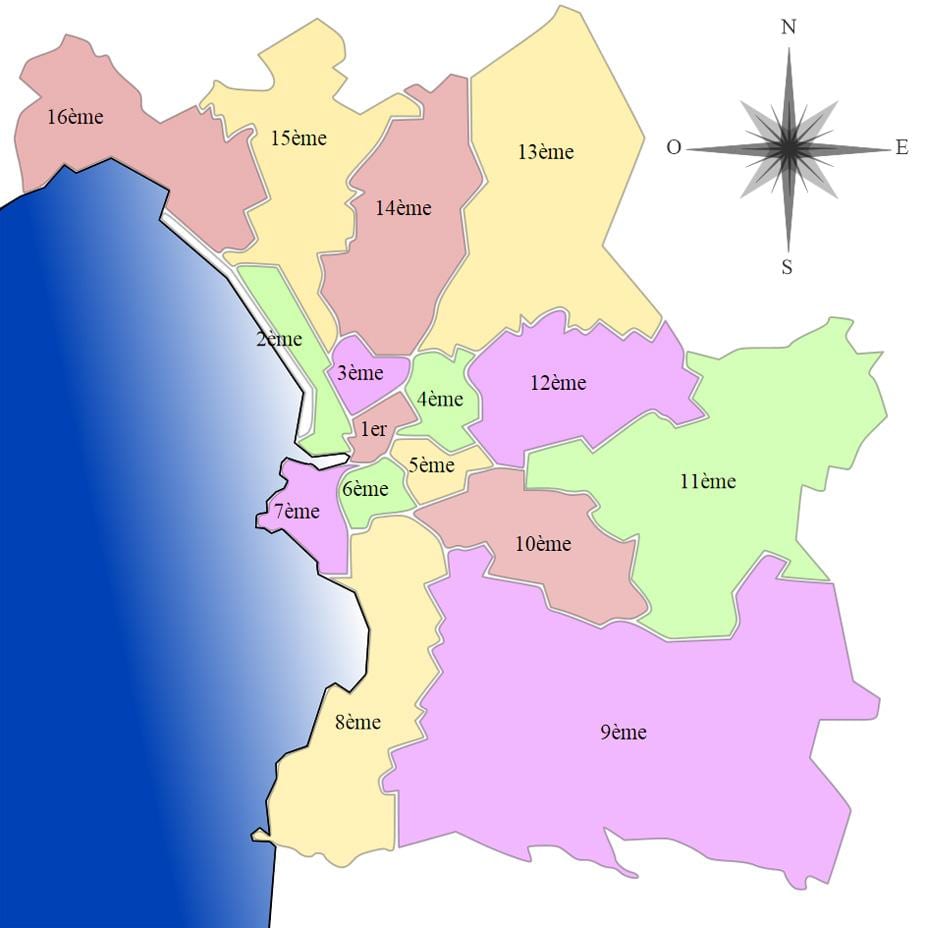 नक्शे के मार्सिले arrondissement